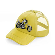 harley davidson bike gold trucker hat