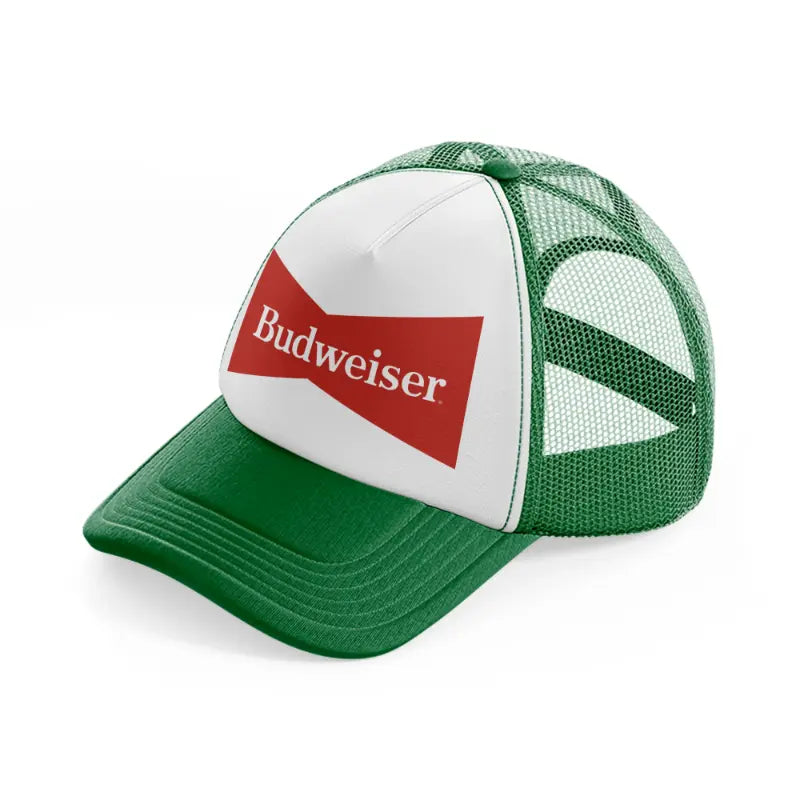 old budweiser green and white trucker hat