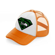 seattle seahawks super hero-orange-trucker-hat