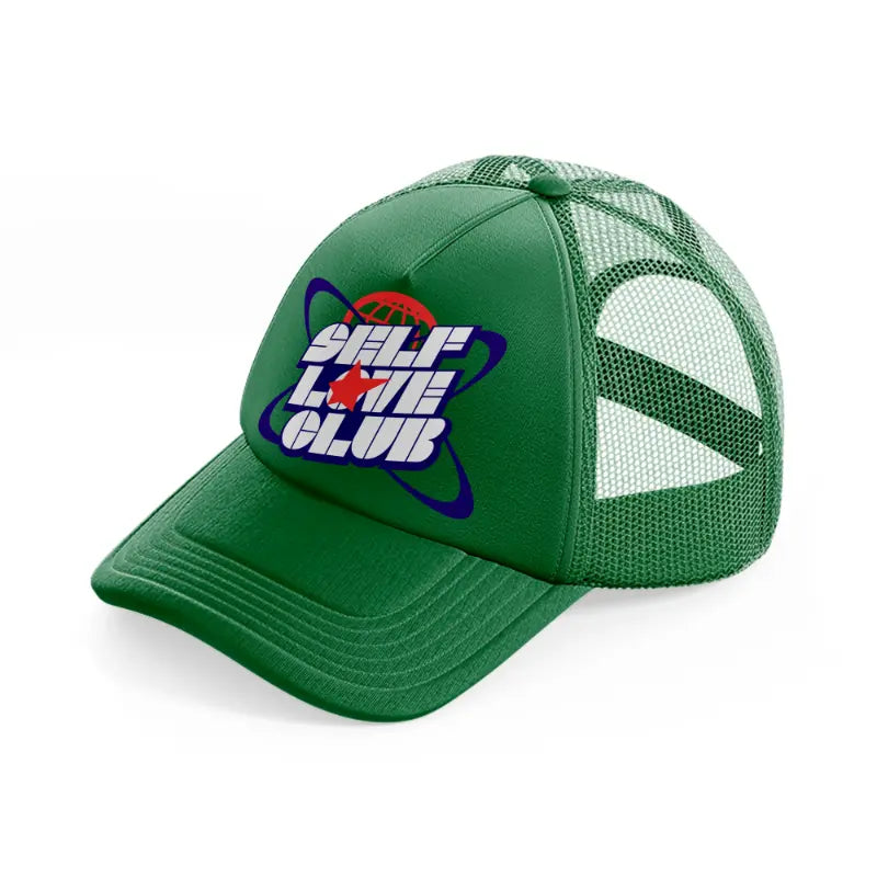 self love club green trucker hat