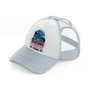 warning may spontaneously start talking about fishing-grey-trucker-hat