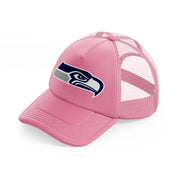 seattle seahawks emblem-pink-trucker-hat