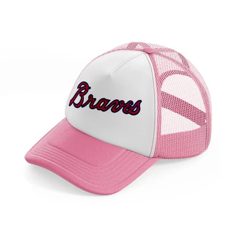 braves pink and white trucker hat