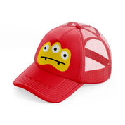 yellow monster-red-trucker-hat