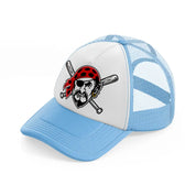 pittsburgh pirates emblem-sky-blue-trucker-hat