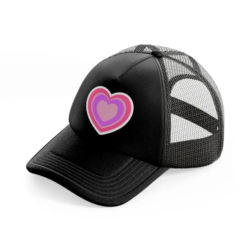 heart black trucker hat