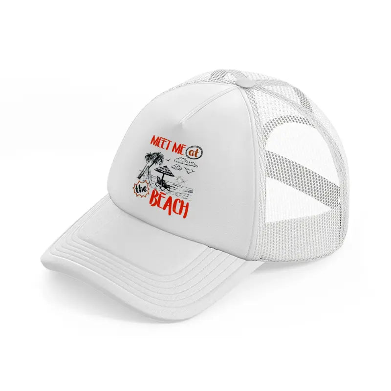 meet me at the beach-white-trucker-hat