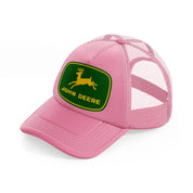 john deere green logo-pink-trucker-hat