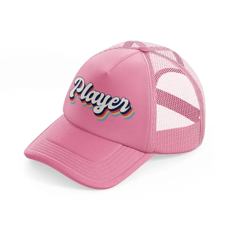 player pink trucker hat