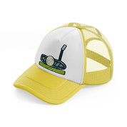 golf ball with stick-yellow-trucker-hat