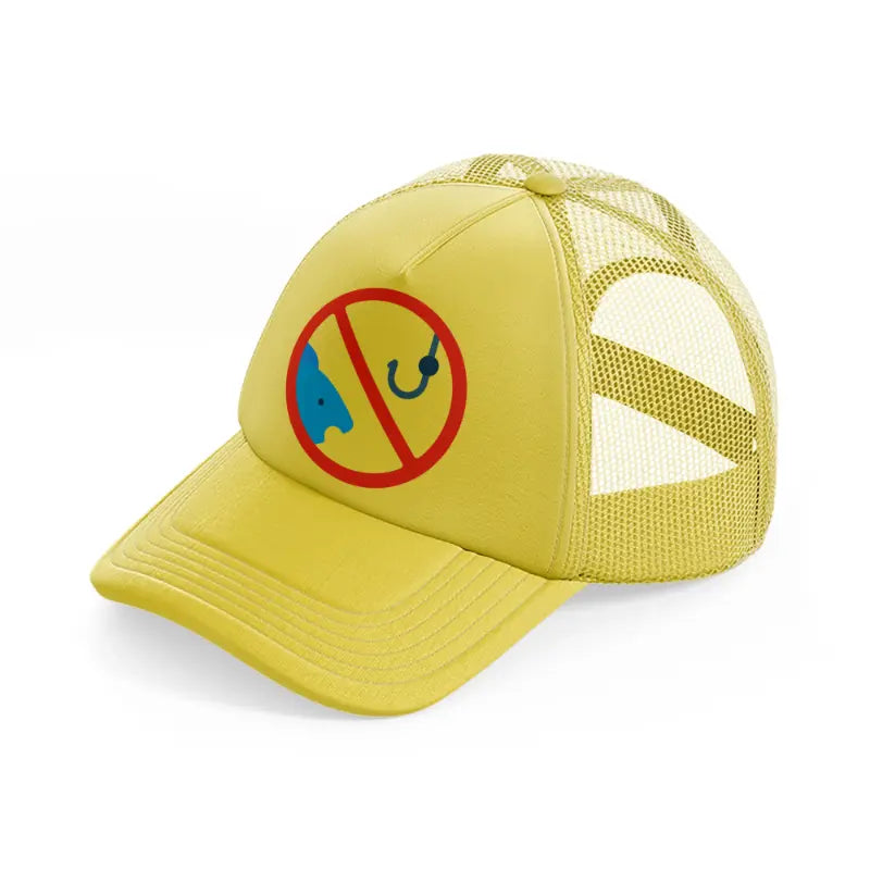 no fishing hook-gold-trucker-hat