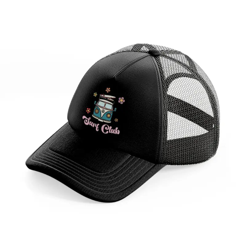 surf club van-black-trucker-hat