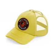 baltimore orioles badge gold trucker hat