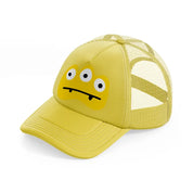 yellow monster-gold-trucker-hat