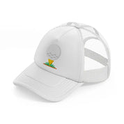 golf ball in grass-white-trucker-hat