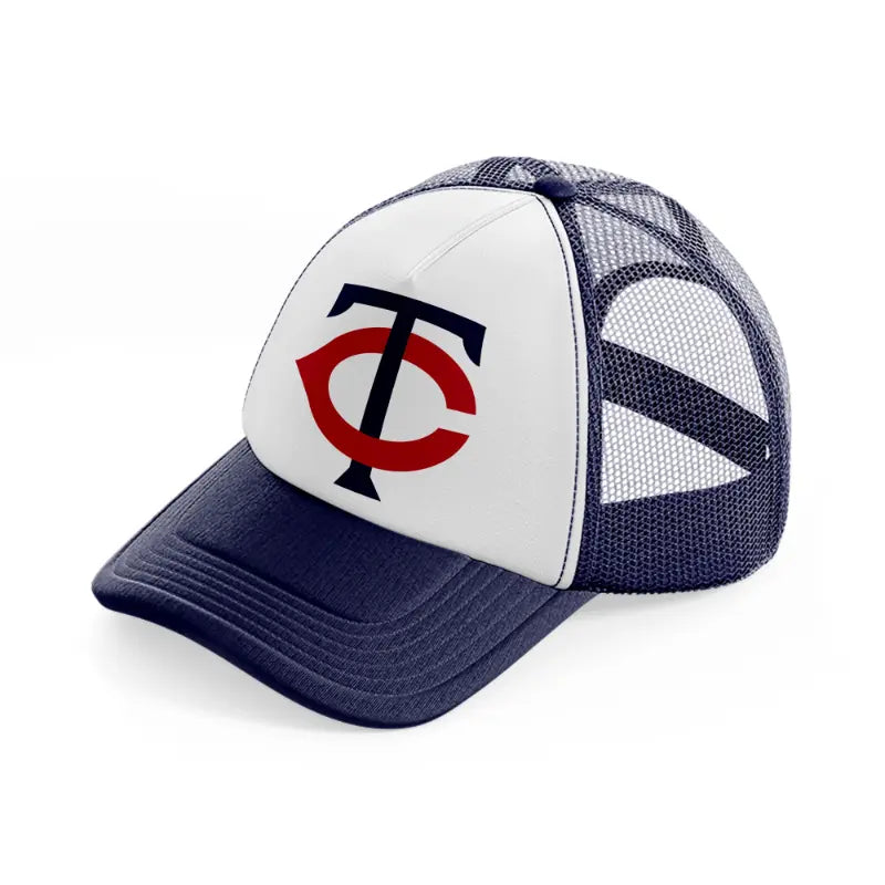 minnesota twins letters-navy-blue-and-white-trucker-hat