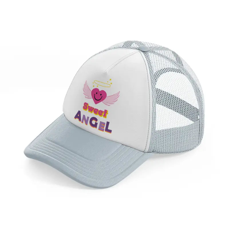 sweet angel-grey-trucker-hat
