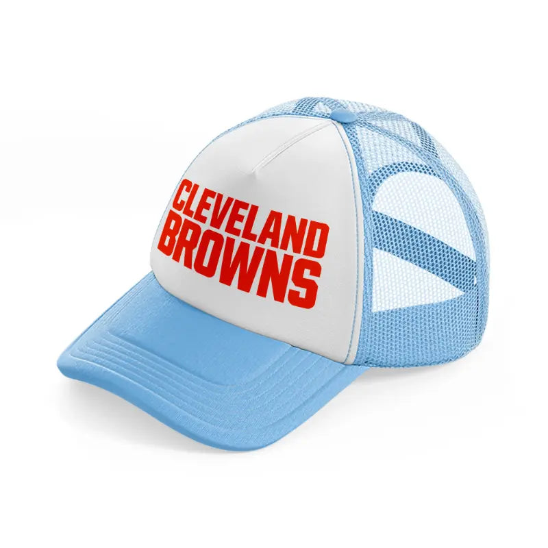 cleveland browns text-sky-blue-trucker-hat