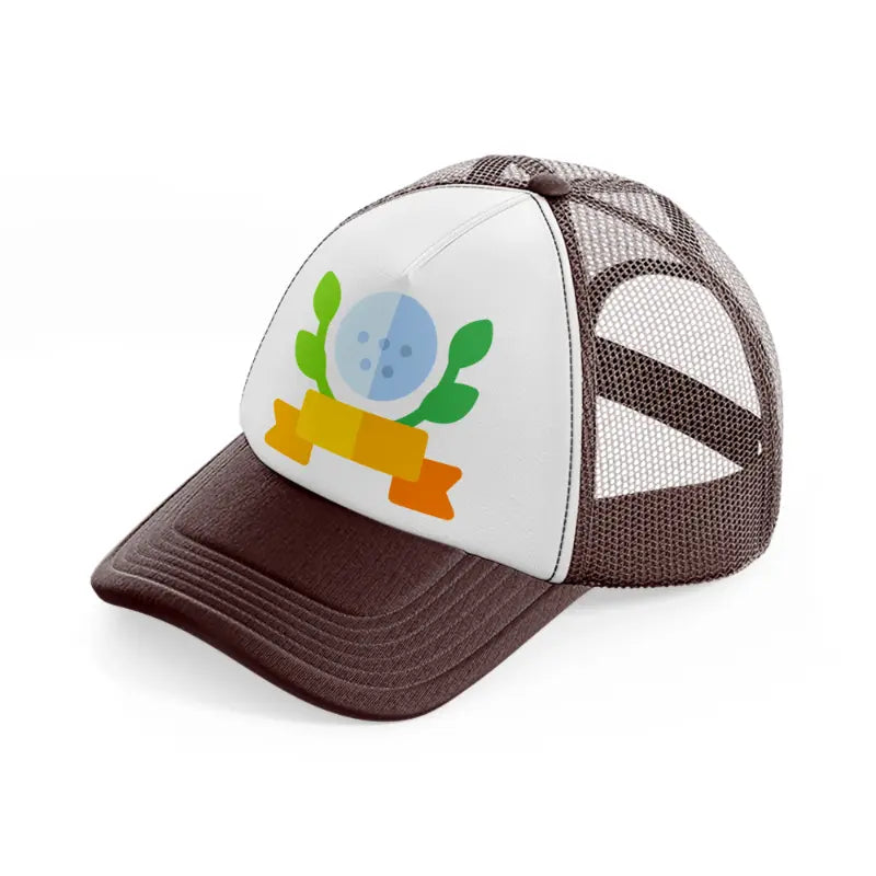 golf ball color-brown-trucker-hat