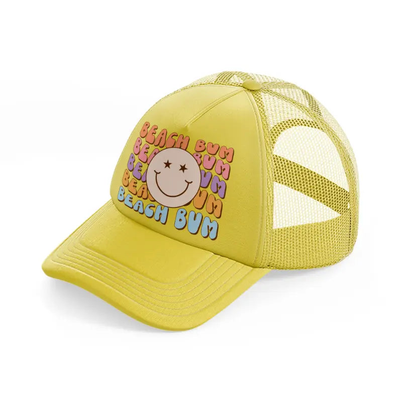 beach bum gold trucker hat