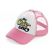 the chic one pink and white trucker hat