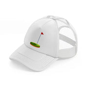 hole white trucker hat