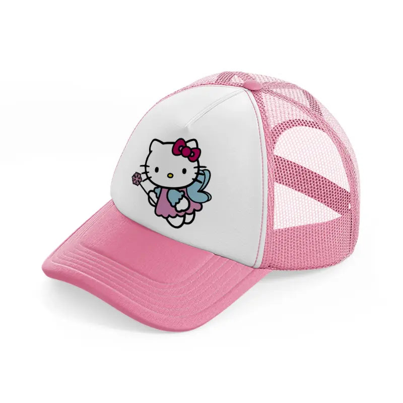 hello kitty fairy-pink-and-white-trucker-hat