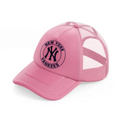 newyork yankees classic badge-pink-trucker-hat