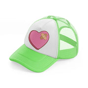 fixed heart lime green trucker hat