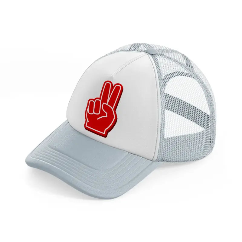 baseball fingers-grey-trucker-hat
