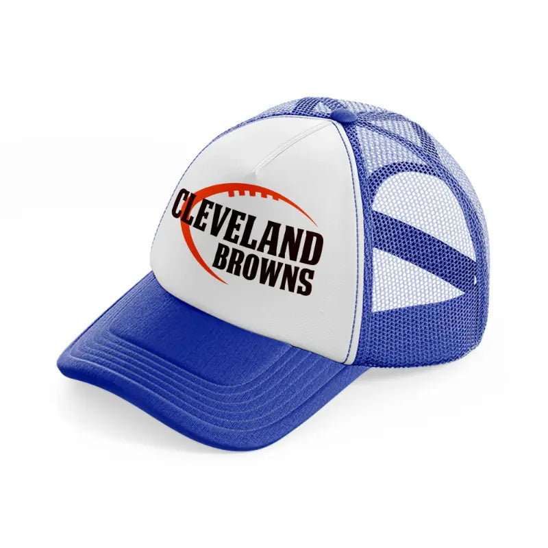 cleveland browns football-blue-and-white-trucker-hat
