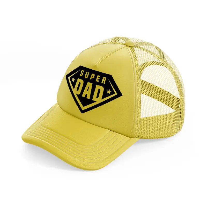 super dad black gold trucker hat