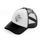 okie dokie!-black-and-white-trucker-hat