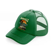 sunset california-green-trucker-hat