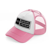 ford mercury lincoln-pink-and-white-trucker-hat