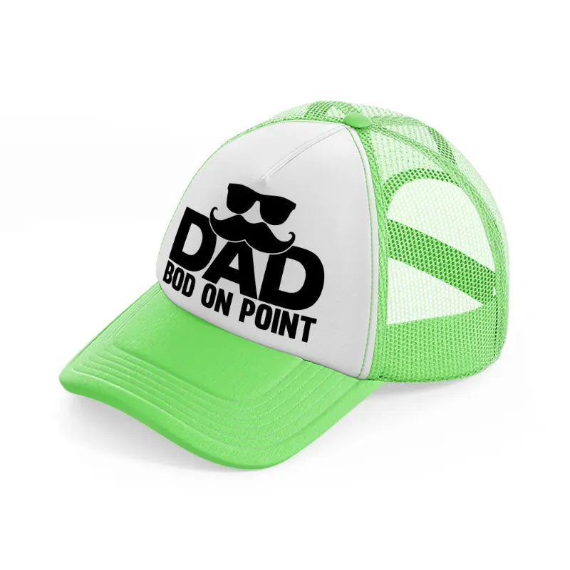 dad on point-lime-green-trucker-hat