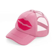 lips pink trucker hat