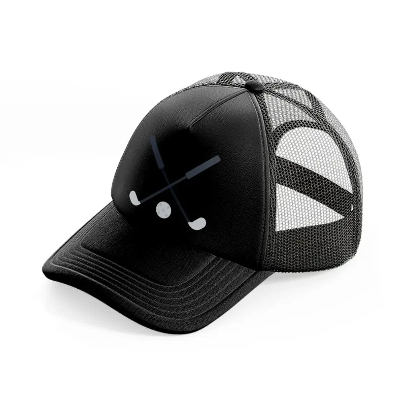 golf sticks-black-trucker-hat