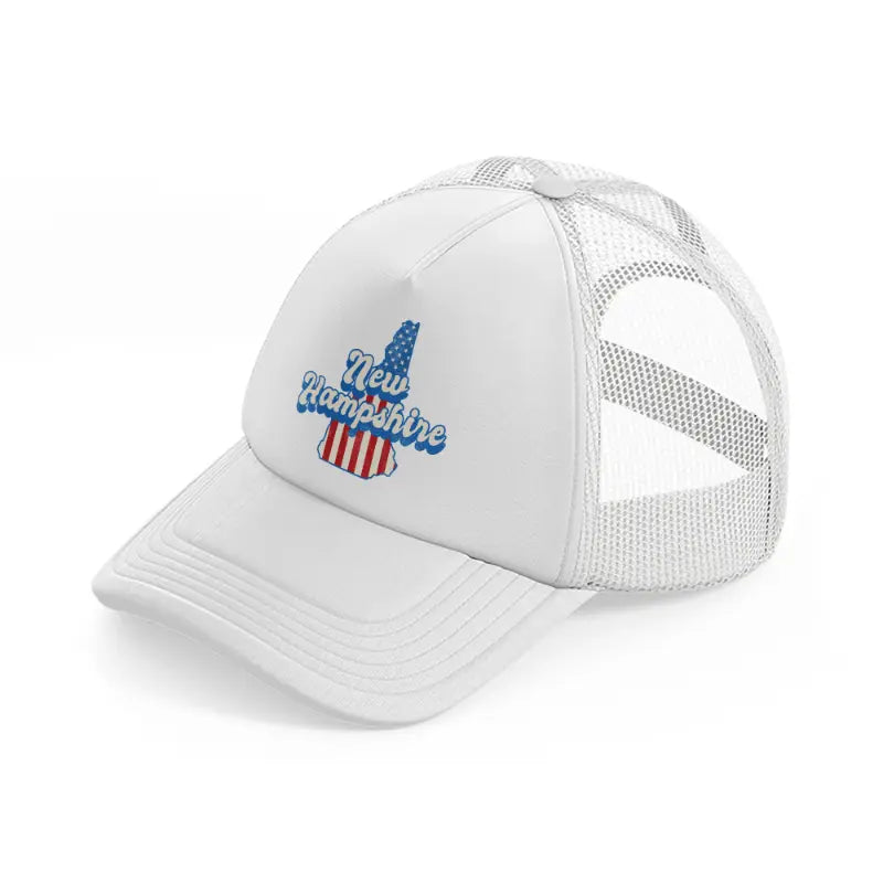 new hampshire flag white trucker hat