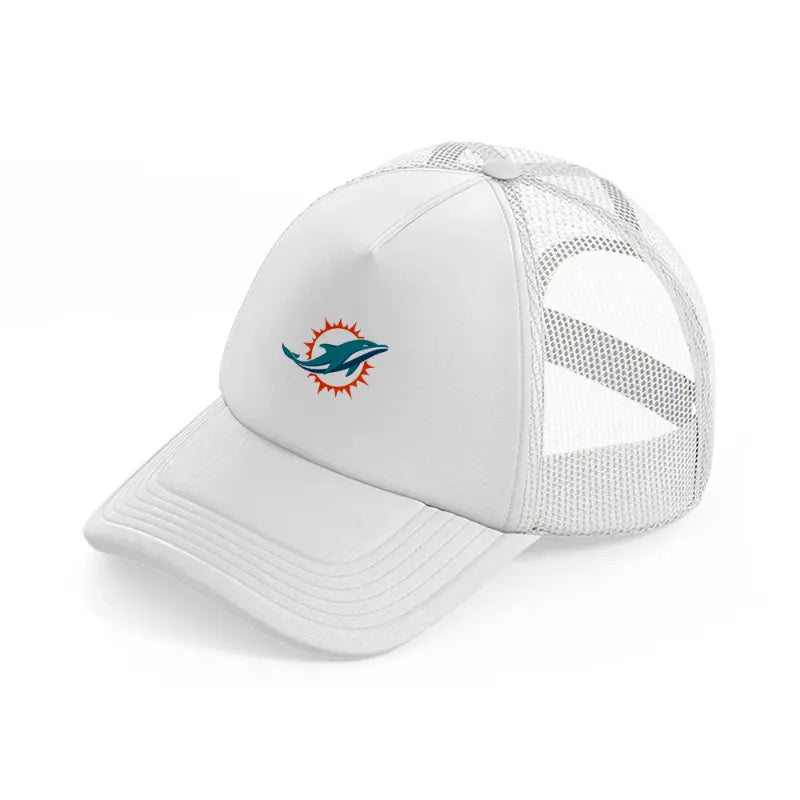 miami dolphins white badge-white-trucker-hat
