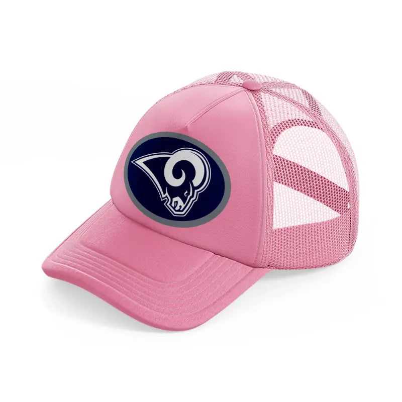 los angeles rams round badge-pink-trucker-hat