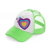 hearts logo colors-lime-green-trucker-hat