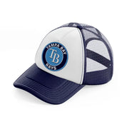 tampa bay rays badge-navy-blue-and-white-trucker-hat