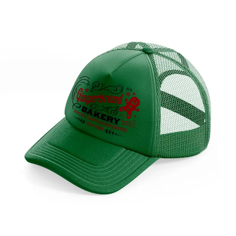 gingebread bakery baking santa's favorite-green-trucker-hat