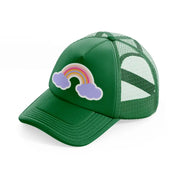 rainbow cloud-green-trucker-hat