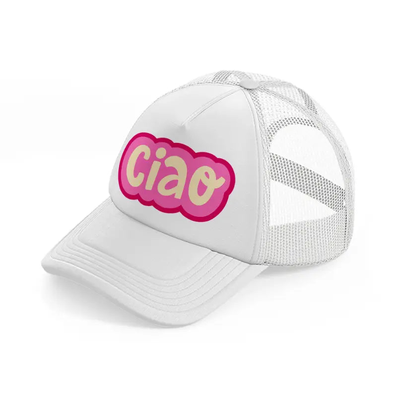 ciao pink white trucker hat