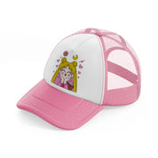 sailor moon dreaming-pink-and-white-trucker-hat