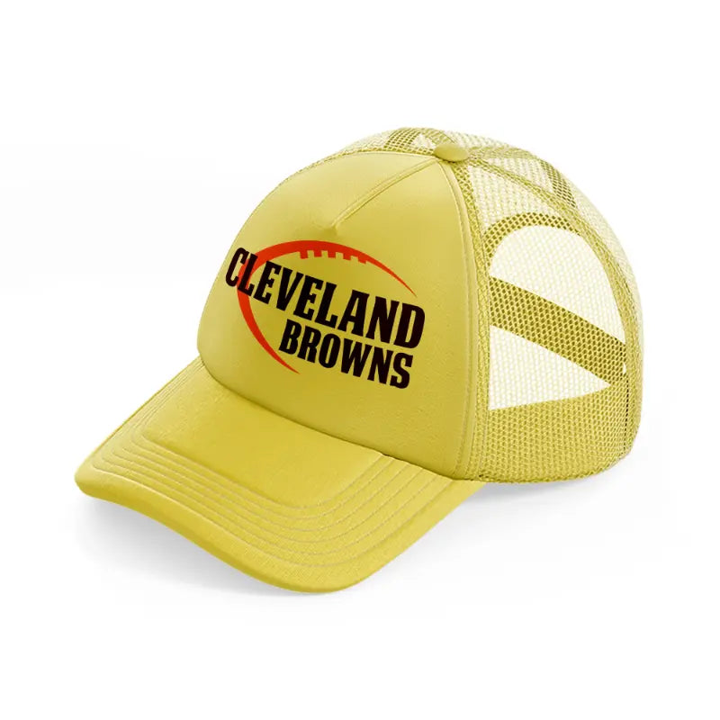 cleveland browns football-gold-trucker-hat