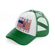 stars & stripes-010-green-and-white-trucker-hat