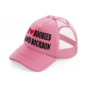 I 3 Boobies And Bourbon pink Trucker Hat